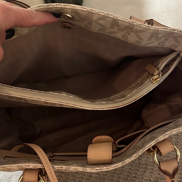 Michael Kors Beige Logo Tote - Picture 3 of 4